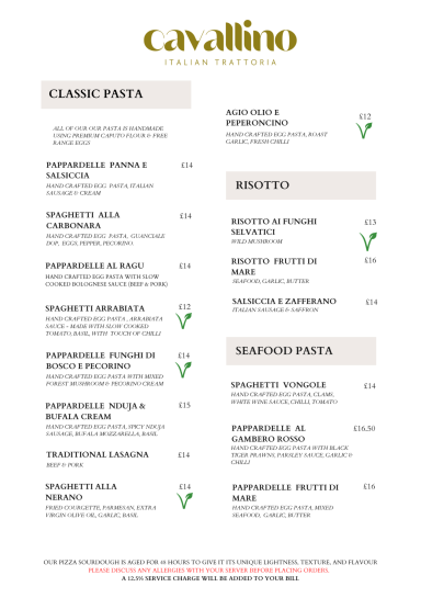 Pasta, Risotto, Seafood