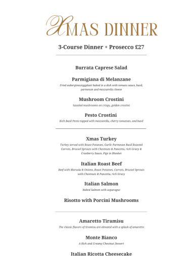 CHRISTMAS MENU